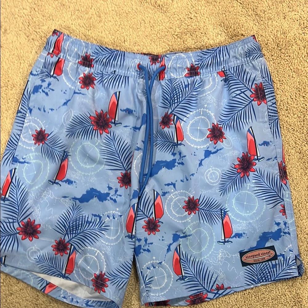 Vineyard Vines Blue Surfboard Swim Trunks